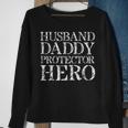 Mens Husband Daddy Protector Hero Funny Husband Gifts From Wife Men Women Sweatshirt Graphic Print Unisex Gifts for Old Women
