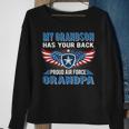 Mens My Grandson Has Your Back Proud Air Force Grandpa Military Sweatshirt Gifts for Old Women