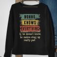 Mens Nonno Knows Everything Grandpa Fathers Day Gift Sweatshirt Gifts for Old Women