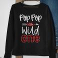 Mens Pop Pop Of Wild One Buffalo Plaid Lumberjack 1St Birthday Sweatshirt Gifts for Old Women