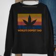Mens Worlds Dopest Dad Weed Cannabis 420 Vintage Gift Men Women Sweatshirt Graphic Print Unisex Gifts for Old Women