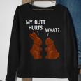 My Butt Hurts Chocolate Bunny Funny Easter Sweatshirt Gifts for Old Women