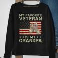 My Favorite Veteran Is My Grandpa Combat Boots American Flag Sweatshirt Gifts for Old Women