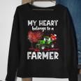 My Heart Belongs To A Farmer Valentine For Farmer Wife Men Women Sweatshirt Graphic Print Unisex Gifts for Old Women