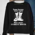 My Hero Wears Combat Boots Cute Military Family Sweatshirt Gifts for Old Women