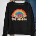 Nobody Know Im A Lesbian Retro Groovy Lgbt Pride Month Ally Sweatshirt Gifts for Old Women