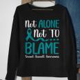 Not Alone Not To Blame Sexual Assault Awareness Teal Ribbon Sweatshirt Gifts for Old Women