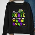 Nurse Mardi Gras Scrub Top Rn Icu Pacu Nicu Er Cna Women V5 Sweatshirt Gifts for Old Women