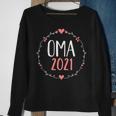 Oma 2021 Sweatshirt Schwarz mit Herzen & Kranz-Design, Geschenk für Großmütter Geschenke für alte Frauen