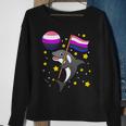 Orca In Space Genderfluid Pride Sweatshirt Gifts for Old Women
