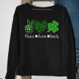 Peace Love Luck Peace Heart Shamrock St Patricks Day Sweatshirt Gifts for Old Women