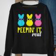 Peepin It RealHappy Easter Bunny Egg Hunt Funny Sweatshirt Gifts for Old Women
