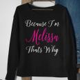 Personalized Gift Melissa Name Custom Women Cute Pink Men Women Sweatshirt Graphic Print Unisex Gifts for Old Women