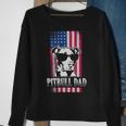 Pitbull Dad American Flag Sweatshirt Gifts for Old Women