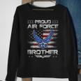 Proud Air Force Brother Veteran Vintage Us Flag Veterans Day Sweatshirt Gifts for Old Women