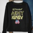 Proud Army Nephew Us Flag Dog Tags Pride Military Family Sweatshirt Gifts for Old Women