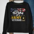 Proud Son Of A Army Veteran American Flag Military Gift Sweatshirt Gifts for Old Women