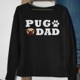Pug Dad With Paw And Pug Graphic Sweatshirt Gifts for Old Women