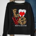 Red Plaid Leopard Cute Tooth Love Dental Valentine Christmas Sweatshirt Gifts for Old Women