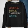 Retro Color Legend Since Januar 2009 Vintage Geburtstag Sweatshirt Geschenke für alte Frauen