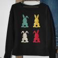 Retro Easter Bunny Cute Happy Easter Vintage Colorful Rabbit Sweatshirt Gifts for Old Women