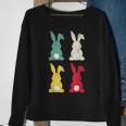 Retro Easter Bunny Vintage Colorful Rabbit Cute Happy Easter Sweatshirt Gifts for Old Women
