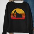 Retro Excavator & Sunset Vintage Construction Design Retro Sweatshirt Gifts for Old Women
