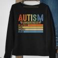 Retro In April We Wear Blue Puzzle Autism Awareness Month Sweatshirt Gifts for Old Women