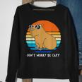 Retro Rodent Funny Capybara Dont Be Worry Be Capy Sweatshirt Gifts for Old Women