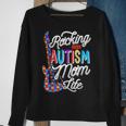 Rocking The Autism Mom Life Autism Awareness Sweatshirt Gifts for Old Women
