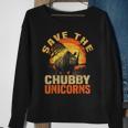 Save The Chubby Unicorns Vintage Funny Rhino Animal Rescue Sweatshirt Gifts for Old Women