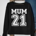 Schwarzes Sweatshirt Mum 21 im Sportdesign, Perfektes Tee für Mütter Geschenke für alte Frauen