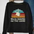 Silly Goose On The Loose Retro Sunset Funny Quote GiftSweatshirt Gifts for Old Women