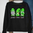 St Patricks Day Gnome Peace Love Luck Heart Shamrock Funny Sweatshirt Gifts for Old Women