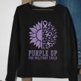 Sunflower Purple Up For Military Kids Military Child Month Sweatshirt Gifts for Old Women