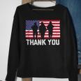 Thank You American Flag Military Heroes Veteran Day Design Men Women Sweatshirt Graphic Print Unisex Gifts for Old Women