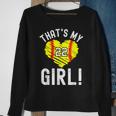 Thats My Girl Vintage Number 22 Heart Softball Mom Dad Sweatshirt Gifts for Old Women
