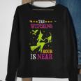 The Witching Hour Is Near Distressed Sweatshirt Gifts for Old Women
