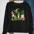Three St Patricks Day Dogs Beagle Pug French Bulldog Lover Sweatshirt Gifts for Old Women