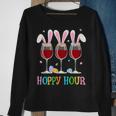 Three Wine Glasses Easter Drinking Bunny Ears Drink Up Women Sweatshirt Gifts for Old Women