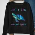 Turtle Watercolor Sea Ocean Just A Girl Who Loves Turtles V2 Sweatshirt Gifts for Old Women