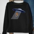 Ufo und Astronaut Motiv Schwarzes Sweatshirt, Weltraum Tee für Männer Geschenke für alte Frauen