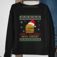 Ugly Christmas Sweater Burger Happy Holidays With Cheese V13 Sweatshirt Gifts for Old Women