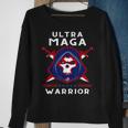 Ultra Maga Warrior Dad Anti Biden Us Flag Pro Trump Sweatshirt Gifts for Old Women