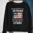 US Veteran I Am The Storm American Flag Sweatshirt Gifts for Old Women