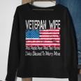 Vintage American Flag Us Military Family Veteran Wife Men Women Sweatshirt Graphic Print Unisex Gifts for Old Women