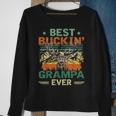 Vintage Best Buckin Grampa Ever Deer Hunters Father Day Gift Sweatshirt Gifts for Old Women