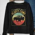 Vintage Buffalo Wild Animal I Do Not Pet Fluffy Cows I Bison Sweatshirt Gifts for Old Women