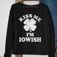Vintage Kiss Me Im Iowish Shamrock Funny St Patricks Day Sweatshirt Gifts for Old Women