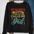 Vintage Retro My Favorite Social Worker Calls Me Dad Family Sweatshirt Gifts for Old Women